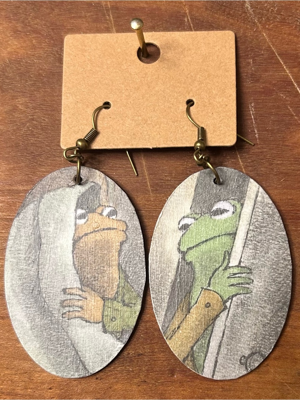 Upcycled Frog and Toad Drop Earrings